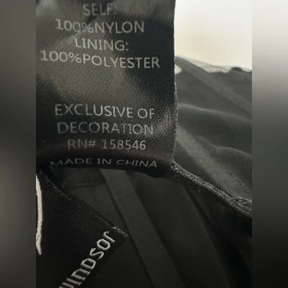 Windsor Black Tulle Cutout Waist Spaghetti Strap Leg Slit Formal Gown Large Prom - Picture 8 of 13